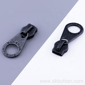 engraved logo ring zipper pull